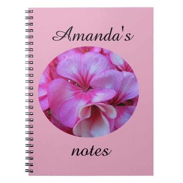 Pink Geranium Notebook (Front)