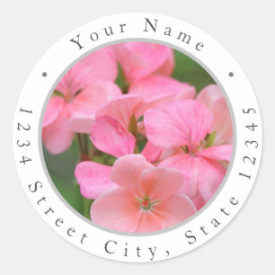 Pink Geranium Petals Labels