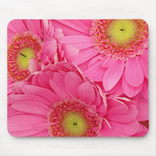 Pink Gerber Daisies Mouse Pad (Front)