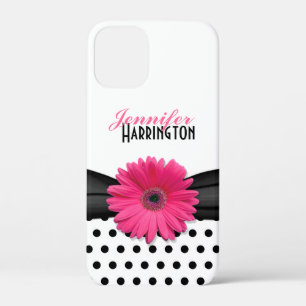 Pink Gerber Daisy Black Polka Dot iPhone 6 case