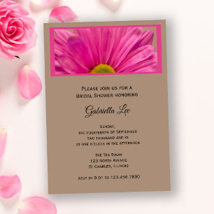 Pink Gerber Daisy Flower Bridal Shower Invitation