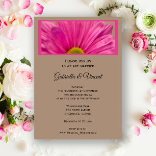 Pink Gerber Daisy Flower Wedding Invitation