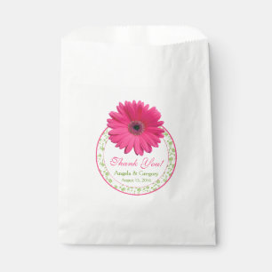 Pink Gerber Daisy Green Candy Buffet Wedding Favou Favour Bag
