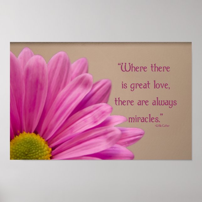 Pink Gerber Daisy Miracles Poster (Front)