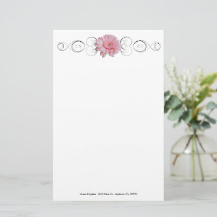 Pink Gerber Daisy Personalised Stationery