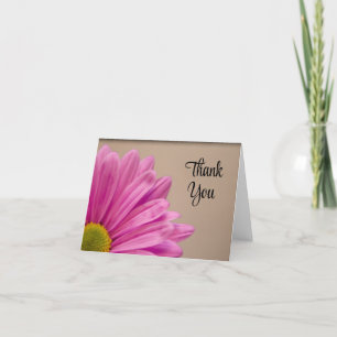Pink Gerber Daisy Thank You Card