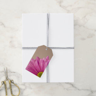 Pink Gerber Daisy Wedding Thank You Favour Tags