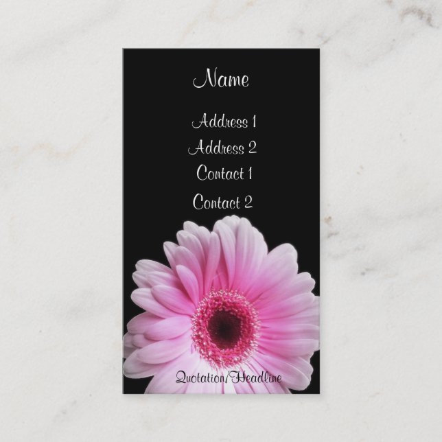 Pink Gerbera - Customised Business Card (Front)