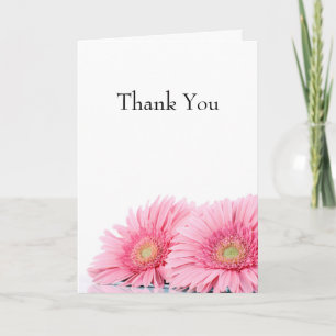 Pink Gerbera Daisies Elegant Photography Card