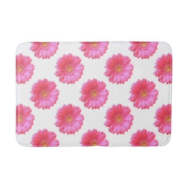 Pink gerbera daisy bath mat (Front)