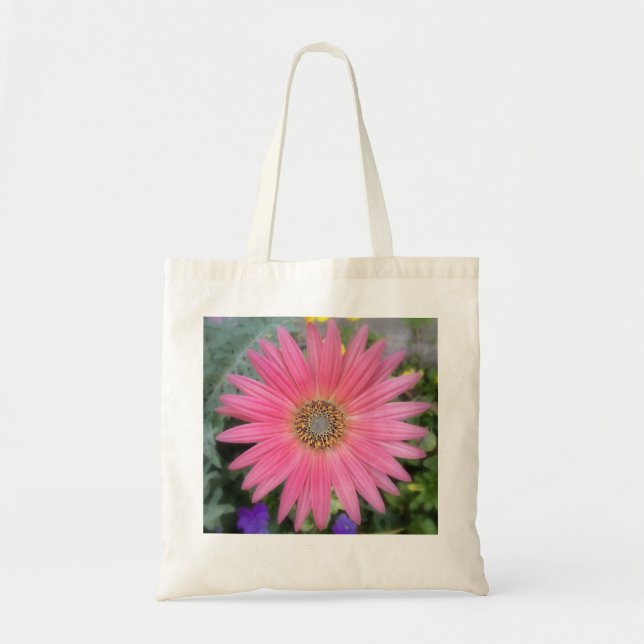 Pink Gerbera Daisy Budget Tote Bag (Front)