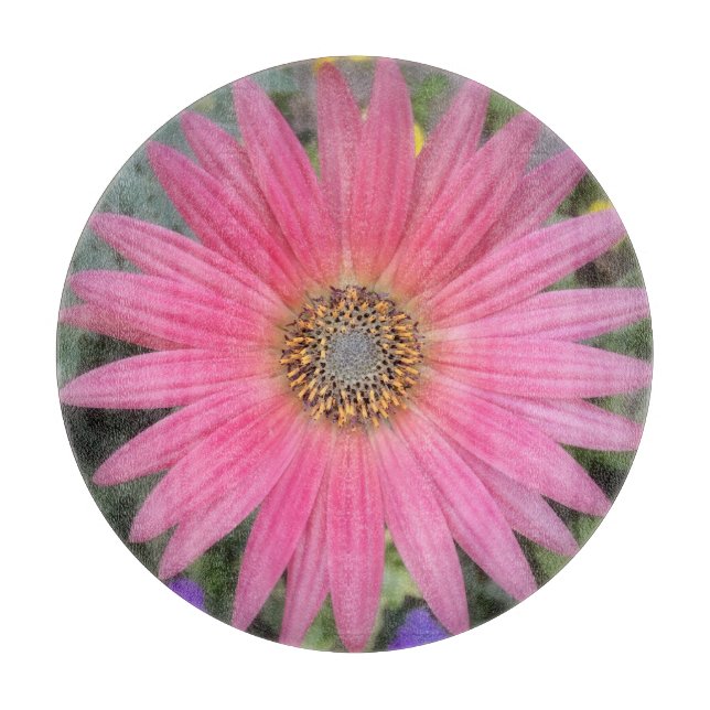 Pink Gerbera Daisy Cutting Board (Front)