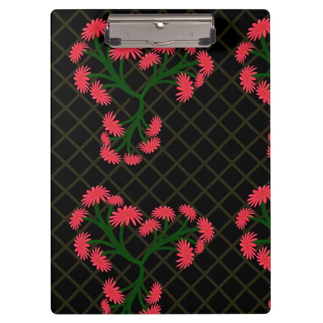 Pink Gerbera Daisy Floral Bouquet pattern  Clipboard (Front)