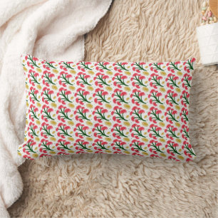 Pink Gerbera Daisy Floral Bouquet pattern Lumbar Cushion