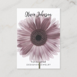 Pink Gerbera Daisy Floral Jewellery Earring Displa Business Card