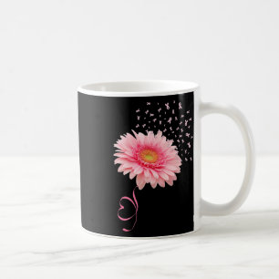 Pink Gerbera Daisy Flower Ribbon Pollen Breast Can Coffee Mug