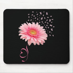 Pink Gerbera Daisy Flower Ribbon Pollen Breast Can Mouse Pad