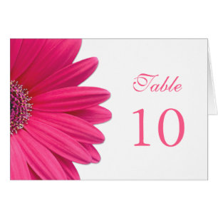 Pink Gerbera Daisy Flower Wedding Tent Table Card