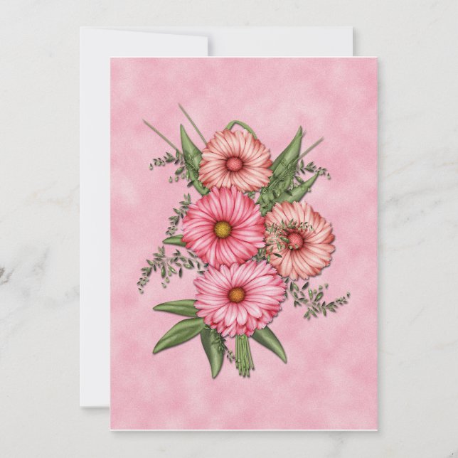 Pink Gerbera Daisy Invitation (Front)