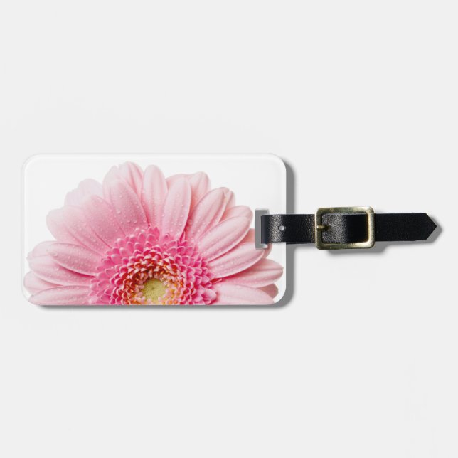Pink Gerbera Daisy Luggage Tag (Front Horizontal)