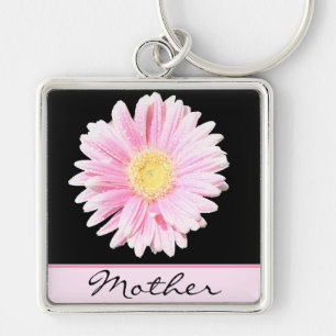 Pink Gerbera Daisy Mother Keychain