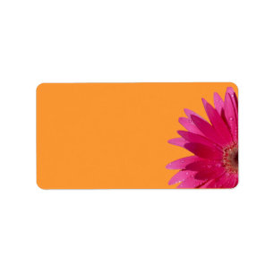 Pink Gerbera Daisy Orange Wedding Blank Address Label