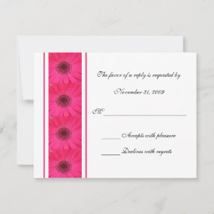 Pink Gerbera Daisy RSVP Wedding Invitation