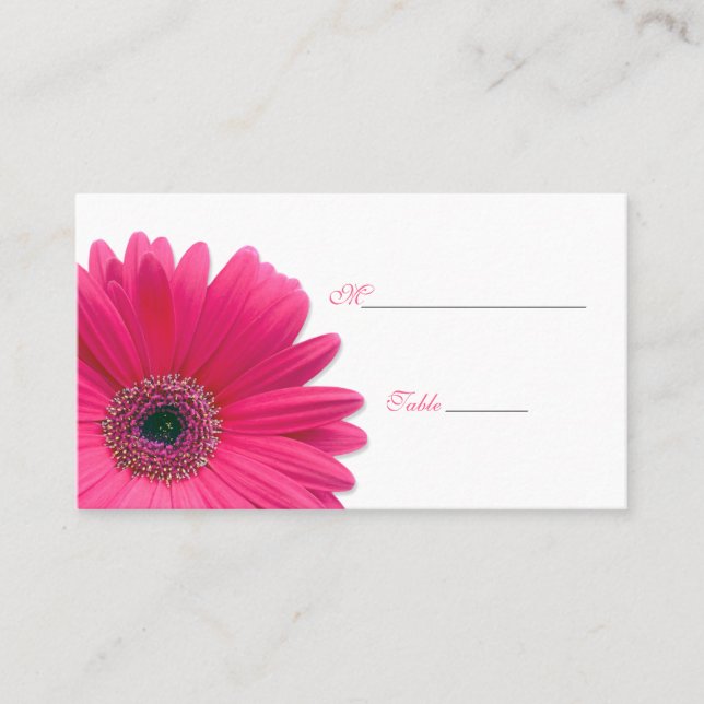 Pink Gerbera Daisy Special Occasion Place Card (Front)