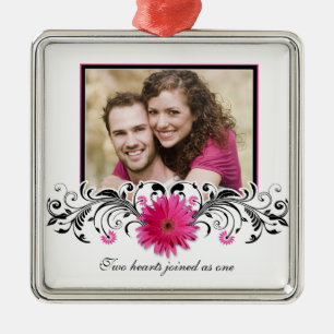 Pink Gerbera Daisy Wedding Love Favour Ornament
