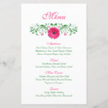 Pink Gerbera Daisy Wedding Menu Card<br><div class="desc">You can customise the text on this pretty pink gerber daisy emerald green floral wedding or special occasion menu card. To change the text, use the personalise option. For more extensive changes to the menu, including changes to the font, font sizes, font colour, or text placement, use the customise it...</div>