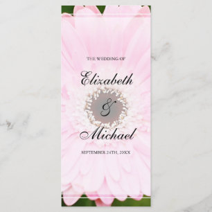Pink Gerbera Daisy Wedding Program