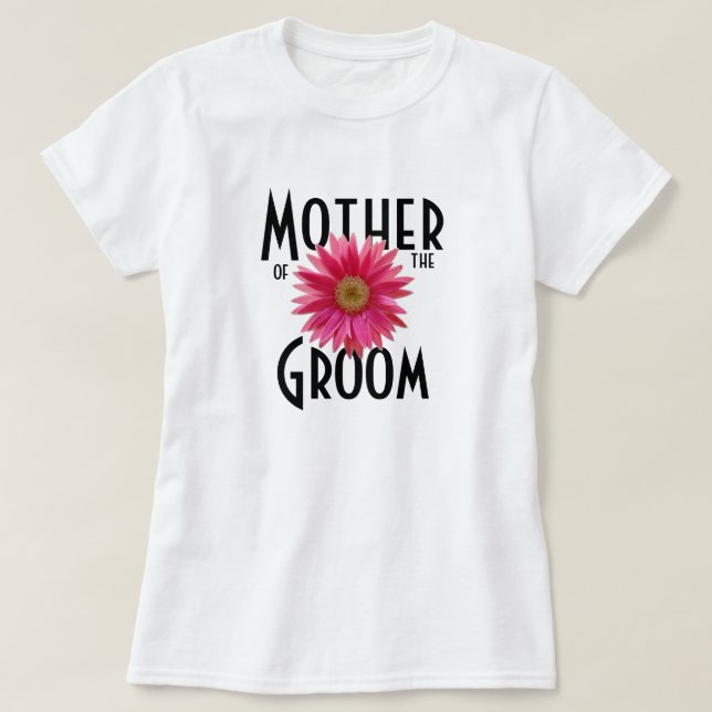 Pink Gerbera Daisy/ Wedding T-Shirt (Design Front)