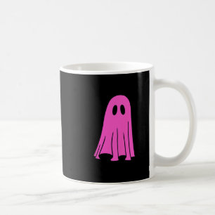 Pink Ghost and Black Cat Halloween Fall Season Coffee Mug