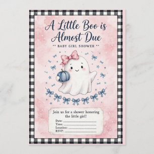 Pink Ghost Baby Shower Invitation