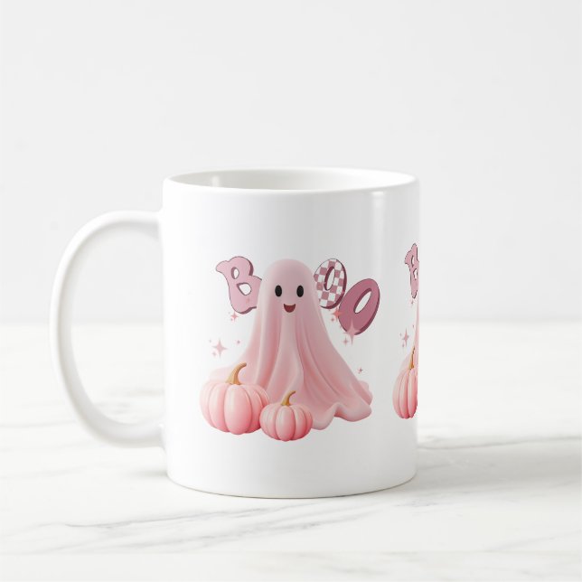 Pink Ghost Boo Mug (Left)