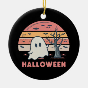 Pink Ghost Ceramic Ornament