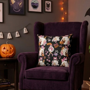 Pink Ghost Girl Halloween Cute Spooky for Teen Cushion
