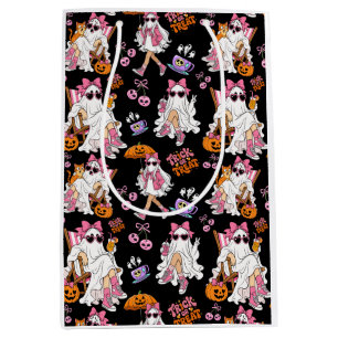 Pink Ghost Girl Halloween Cute Spooky Medium Gift Bag