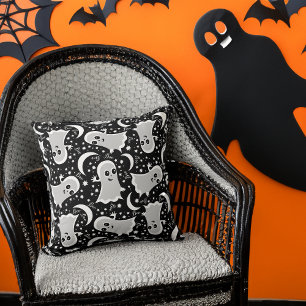 Pink Ghost Goes Boo Funny Halloween Cushion