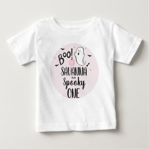 Pink Ghost Halloween Birthday Party  Baby T-Shirt