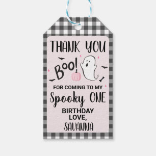 Pink Ghost Halloween Birthday Party  Gift Tags