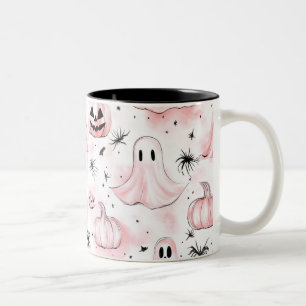 Pink Ghost Halloween Coffee Mug