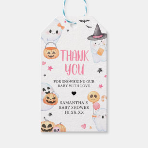 Pink Ghost Halloween Little Boo Favour Tags