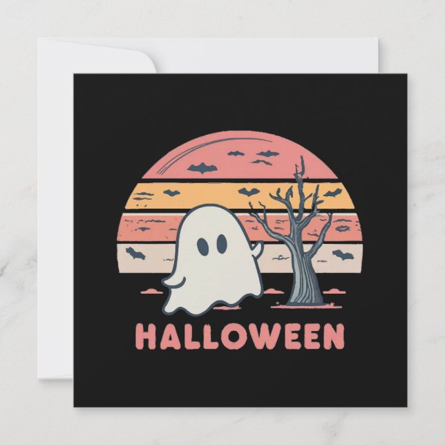 pink ghost invitation (Front)
