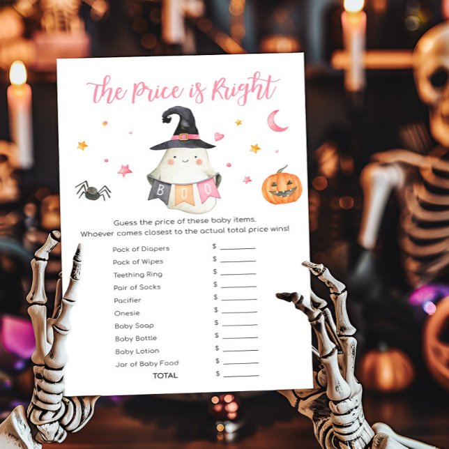 Pink Ghost Little Boo The Price is Right Game (Little Boo Baby Shower The Price is Right Game)