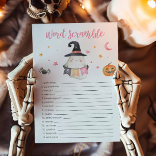 Pink Ghost Little Boo Word Scramble Game