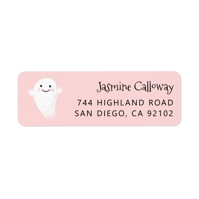 Pink Ghost Return Address Label (Front)