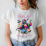 Pink Ghouls Hallowen Bachelorette Party T-Shirt<br><div class="desc">Get ready to celebrate in style with our Pink Ghouls Halloween Bachelorette Party T-Shirt! This fun and festive shirt features a bold pink design perfect for the bride-to-be and her squad of ghouls. Whether you're hitting the town or having a spooky night in, this t-shirt adds a touch of Halloween...</div>