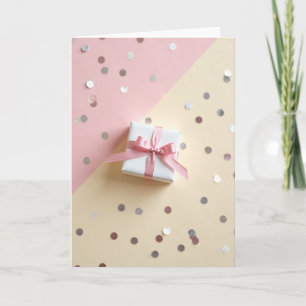 Pink Gift Box Party Card