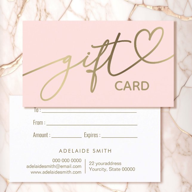 pink gift certificate card (Creator Uploaded)